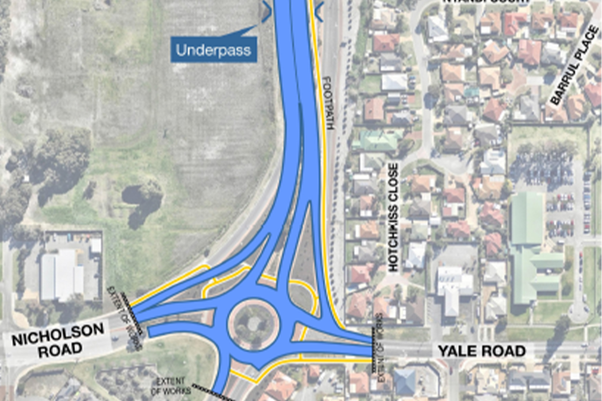 New road bridge over railway line Nicholson Road